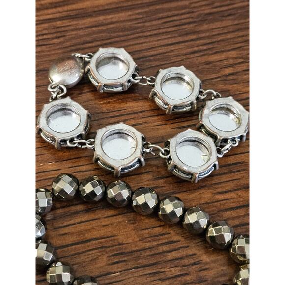 Two Bracelets With Citrines Cabochon Cut Magnet Closure Unmarked - Picture 5 of 6